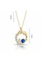 Gold Necklace with Zircon Stones and Dolphin and Star Figures – Luck-Themed Tarnish-Resistant Jewelry - 5