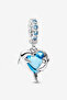 S925 Blue Murano Dolphins Dangle Charm - 2