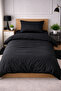 Single Solid Color Duvet Cover Set with Elastic Sheet
