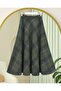 Plaid Patterned Side Zipper Cashmere Casual Stylish and Convenient Trendy Bell Skirt - 4