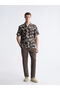 Esvab • Modern & Distinctive Standard Fit Cuban Roba Collar Short Sleeve Embroidered Poplin Men's Shirt - 2