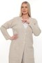 Steel Knit Buttoned Pocketed Knitwear Winter Thick Long Mother's Knit Cardigan - 3