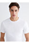 White Crew Neck Combed Cotton Men's T-Shirt - 2