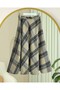Plaid Patterned Side Zipper Cashmere Casual Stylish and Convenient Trendy Bell Skirt - 3