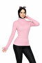Pink Turtleneck Finger Detail Premium Savior Women's Body Sweater - 2