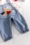 Denim 2-Piece Baby Girl Jeans Overalls with Teddy Bear Figure - 4