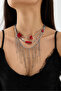 Scarlet – Coral & Hematite 3-Piece Necklace Set - 3
