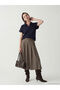 Giyçık Store Den Kahverengi Beli Belt Li Striped Pleated Detailed A-Line Skirt