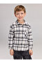 Ecru plaid boy's shirt from plus-store