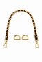 Brown Leather Chain Bag Handle and Bag Front Decoration – with Gold Color Accessories – 45 cm