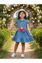 Girl's Hat and Denim Jeans Dress with Belt and Ribbon