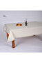 Buldan Woven Striped Cream Linen Pasali Tablecloth - 2