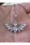 Steel Necklace with Zircon Stone and Angel Wing Figure – Stylish and Elegant Design - 2