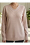 V-Neck Nopenli Seasonal Young Mother Blouse / Pink