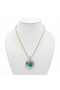 316L Anti-Tarnish Steel Gold Color Blue Butterfly Women's Necklace - 2