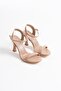 Karen Premium Women's Nude Single Strap Heeled Sandals - 3