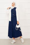 Asymmetric Vest and Skirt Denim Two-Piece Set Dark Blue - 3