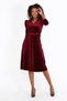 Velvet, Midi Velvet Burgundy Dress - 3