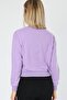 Women's Stoned Printed Purple Crew Neck Sweatshirt - 6