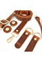 Genuine Leather Bag Handle Gold Accessory 120 cm Magnetic Snaps Waxed Rope Set - 2