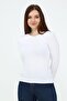 White Crew Neck Blouse - 4