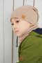Baby Boy Child Milk Coffee Rope Detailed Hat Beanie Neck Collar Set Comfortable 100% Cotton Camisole