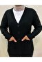 Buttoned Winter Wool Mother Cardigan with Pockets