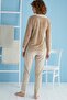 Brown Melange 13381 Women's Embroidered Pajama Set - 4
