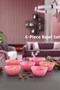 6-Piece Pink Snack Bowl Set Snack-Sauce-Breakfast-Bowl Set