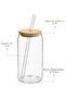 600ml Borosilicate Presentation Cup with Bamboo Lid and Straw, Coffee Cup, Heat Resistant Cup Coollime - 7