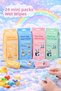 24 Pieces of Cute Figured Mini Wet Pocket Wipes Panda Zebra Elephant Giraffe Colorful Design Pocket Wipes