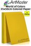 Yellow Colored Cardboard 35X50 cm 5 Pieces 1 Pack Colored Hard Cardboard 1.0 mm Kindergarten Hobby Activity School