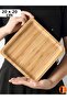 6 Pieces Bamboo Square Serving Plates, Presentation Set (20x20 cm) - 2