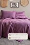 Stark Duvet Cover Set Double Size 100% Cotton Satin Ribbed (200X220 cm) Dried Rose - 2