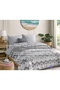 Gray Colored Double Patterned Quilted Pique Bedspread Set (Pique+2 Pillowcases) - 3