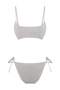 Beyaz Dokulu Bralette Kaplı Brazilian Düşük Bel Bikini Takımı TBESS26BT00024 - 5