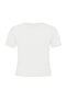 Beyaz Esnek Fitted Basic Bisiklet Yaka Kısa Boy Büyük Beden T-shirt TBBSS26BF00006 - 6