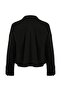Siyah Kruvaze Oversize Kısa Trençkot TWOAW26TR00020 - 7