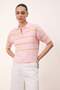 Pembe Wardrobe Essentials Yazlık İplik Çizgili Polo Yaka Triko Bluz TWOSS26BZ00127