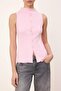 Wardrobe Essentials-Açık Pembe Fitted Düğmeli Volanlı/Fırfırlı Esnek Örme Bluz TWOSS26BZ00171 - 3