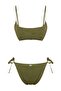 Haki Dokulu Bralette Kaplı Brazilian Düşük Bel Bikini Takımı TBESS26BT00024 - 5