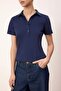 Wardrobe Essentials-Lacivert Regular/Normal Kalıp Dikiş Detaylı %100 Pamuk Örme Bluz TWOSS26BZ00043 - 3