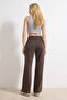 Kahverengi %100 Pamuk Yıkama Efekli Normal Bel Wide Leg Jeans TWOSS26JE00058 - 5