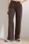 Kahverengi %100 Pamuk Yıkama Efekli Normal Bel Wide Leg Jeans TWOSS26JE00058 - 4