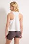 Ekru-Bordo 2'li Micro Kumaş Örme Spor T-Shirt THMSS26TS00001 - 5