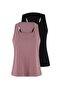 Siyah-Gül Kurusu 2'li Micro Kumaş Örme Spor T-Shirt THMSS26TS00001 - 11