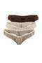 Brown-Multicolor 3-Pack Tulle Striped Thong Panties Thmss26Ku00012 - 4