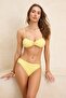 Sarı Döküm Aksesuarlı Straplez Kaplı Normal Bel Regular Bikini Takımı TBESS26BT00040 - 2