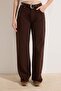Kahverengi Kemerli Yüksek Bel Wide Leg Palazzo Jeans TWOAW26JE00271 - 3