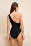 Siyah Tek Omuz Cut Out Detaylı Kaplı Regular Mayo TBESS26MA00004 - 4